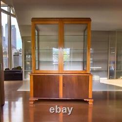 Grand vitrine en vitrine de magasin en porcelaine émaillée de style vintage du milieu du XXe siècle