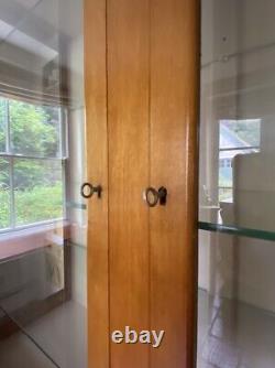 Grand vitrine en vitrine de magasin en porcelaine émaillée de style vintage du milieu du XXe siècle