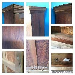 Grande Armoire De Garde-manger Vintage Pine/oak And Mahogany Kitchen Larder Pantry Cupboard/ Housekeepers