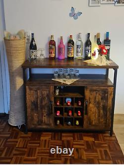 Grande armoire à boissons buffet commode armoire de rangement table à vin porte-bouteilles