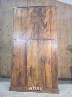 Grande armoire vintage en bois massif indien pour le linge de cuisine