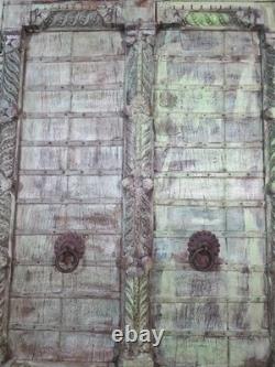 Grande armoire vintage indienne en bois massif, placard à linge de cuisine