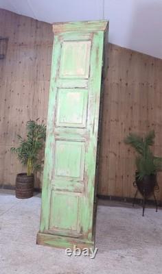 Grande armoire vintage indienne en bois massif, placard à linge de cuisine