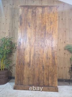 Grande armoire vintage indienne en bois massif, placard à linge de cuisine