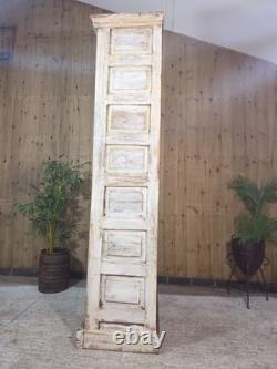 Grande armoire vintage indienne en bois massif, placard à linge de cuisine