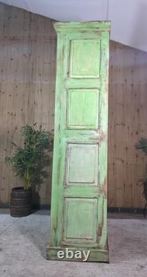 Grande armoire vintage indienne en bois massif, placard à linge de cuisine