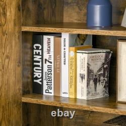 HOMCOM Armoire de ferme à 4 portes avec étagères de rangement pour chambre en bois rustique