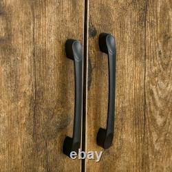 HOMCOM Armoire de ferme à 4 portes avec étagères de rangement pour chambre en bois rustique