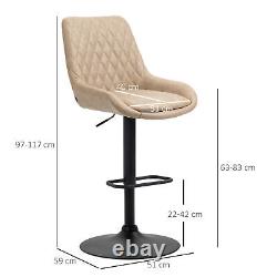 HOMCOM Ensemble de 2 Tabourets de Bar, Chaises de Bar Réglables à 360° pour Cuisine Khaki