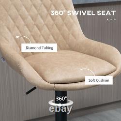HOMCOM Ensemble de 2 Tabourets de Bar, Chaises de Bar Réglables à 360° pour Cuisine Khaki