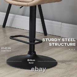 HOMCOM Ensemble de 2 Tabourets de Bar, Chaises de Bar Réglables à 360° pour Cuisine Khaki