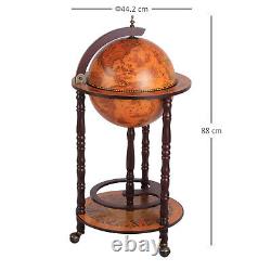 Homcom Globe Drink Cabinet Mini Bar Movable Double Deck Wine Bottle Stand