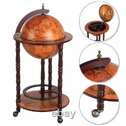 Homcom Globe Drink Cabinet Mini Bar Movable Double Deck Wine Bottle Stand