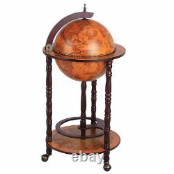 Homcom Globe Drink Cabinet Mini Bar Movable Double Deck Wine Bottle Stand