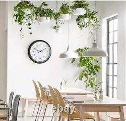 Horloge Murale IKEA Bravur Grande Rétro Iconique Noir Blanc Métal 59cm Silencieuse Sans Tictac