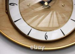 Horloge Murale Vintage 26cm SMI Formica Française Rétro Mi-Siècle Atomique en Bois