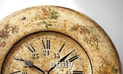 Horloge Murale Vintage 33cm Japy Métal Rétro Français Étain Mi-Siècle Antiques Toleware