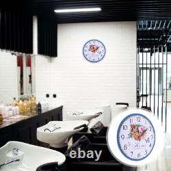 Horloge en bois vintage Horloge rétro à fleurs Horloge de cuisine