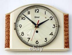 Horloge murale Garant vintage 26 cm en céramique rétro atomique du milieu du siècle blanc allemand