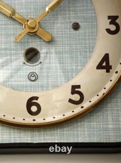 Horloge murale JAZ vintage 21 cm en formica français rétro mi-siècle atomique en bois