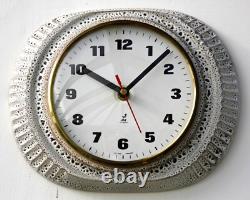 Horloge murale Jaz vintage 27 cm en céramique rétro atomique mi-siècle blanche cadeau français