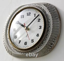Horloge murale Jaz vintage 27 cm en céramique rétro atomique milieu du siècle blanc cadeau français