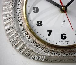 Horloge murale Jaz vintage 27 cm en céramique rétro atomique milieu du siècle blanc cadeau français