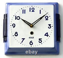 Horloge murale Jaz vintage en céramique 24 cm rétro atomique milieu du siècle bleu cadeau français