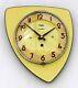 Horloge Murale Odo Vintage De 27cm En Formica Jaune Français Rétro Du Milieu Du Siècle Atomique