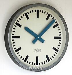 Horloge murale RFT vintage 38 cm industrielle rétro allemande des années 50