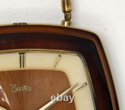 Horloge murale Zentra vintage 23cm, rétro allemand, horloge à corde du milieu du siècle, cadeau.