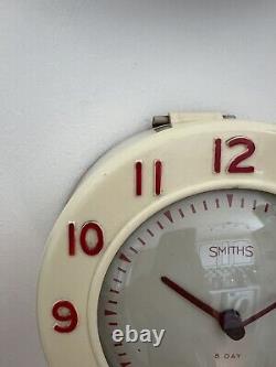 Horloge murale de cuisine Vintage Smiths Enfield en excellent état de fonctionnement d'origine