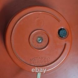 Horloge murale électrique Metamec vintage rouge rétro des années 1950