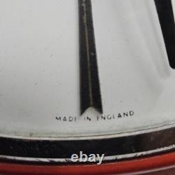 Horloge murale électrique Metamec vintage rouge rétro des années 1950