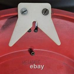 Horloge murale électrique Metamec vintage rouge rétro des années 1950