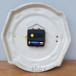 Horloge murale en céramique verte FAT LAVA vintage rétro des années 60 en poterie ouest-allemande