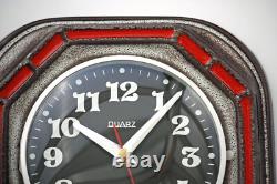Horloge murale en céramique vintage de 22 cm rétro milieu du siècle gris fat lava cadeau allemand