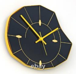 Horloge murale rétro vintage 27 cm en formica française, cadeau en bois de style atomique du milieu du siècle