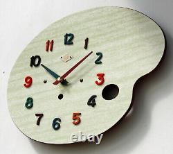 Horloge murale vintage Jura 33 cm style rétro Formica français mi-siècle atomique