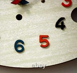 Horloge murale vintage Jura 33 cm style rétro Formica français mi-siècle atomique