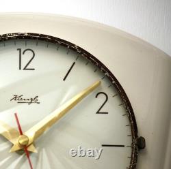 Horloge murale vintage Kienzle en céramique 21 cm rétro atomique milieu du siècle blanche allemande