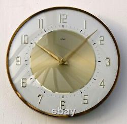 Horloge murale vintage Metamec 20 cm rétro années 70 en métal blanc