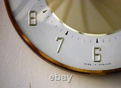Horloge murale vintage Metamec 20 cm rétro années 70 en métal blanc