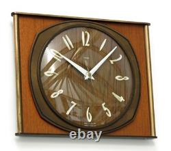 Horloge murale vintage Metamec 26 cm en bois style rétro milieu du siècle cadeau