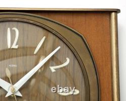 Horloge murale vintage Metamec 26 cm en bois style rétro milieu du siècle cadeau