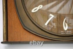 Horloge murale vintage Metamec 26 cm en bois style rétro milieu du siècle cadeau
