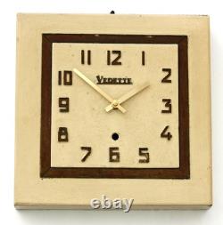 Horloge murale vintage Vedette 28 cm style rétro du milieu du siècle, antique français en bois