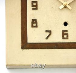 Horloge murale vintage Vedette 28 cm style rétro du milieu du siècle, antique français en bois