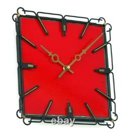 Horloge murale vintage de 27 cm, céramique rétro rouge Fat Lava, cadeau allemand du milieu du siècle