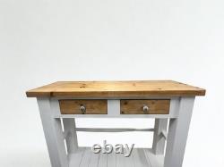 Îlot de cuisine de ferme vintage restauré en bois, grande taille